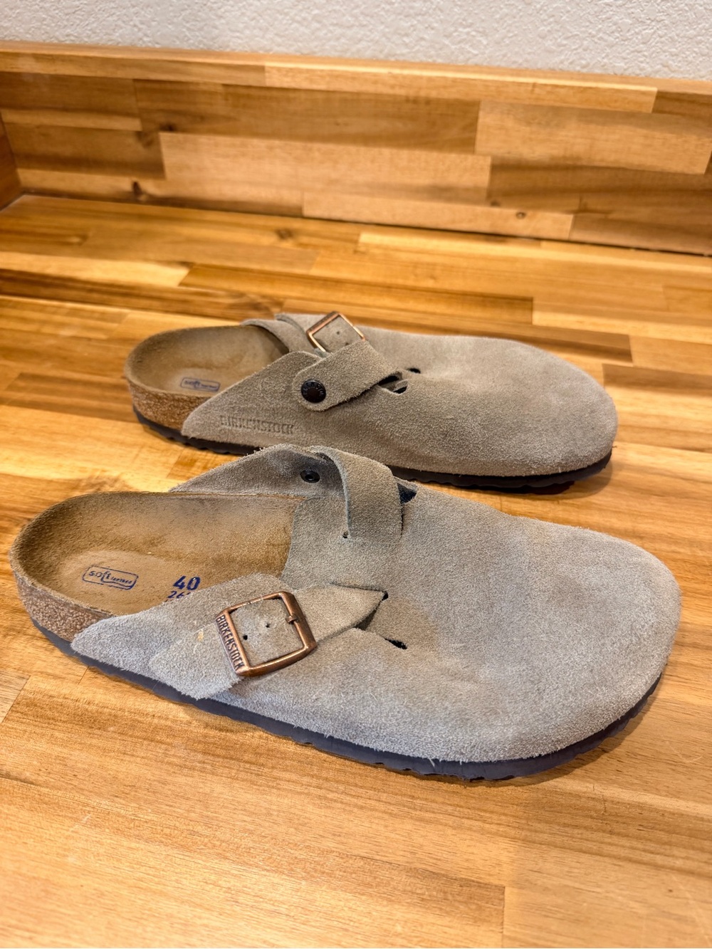 Birkenstock Boston Taupe Suede with Soft Sole size 40 - Picture 3 of 6